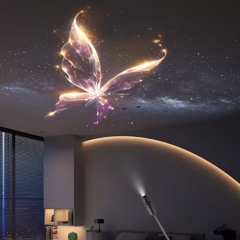 USB Star Galaxy Projector Night Light, Magical Ocean & Butterfly Pattern Projection Lamp, 360° Rotatable Portable Atmosphere Lamp for Bedroom, Car, Party Decor