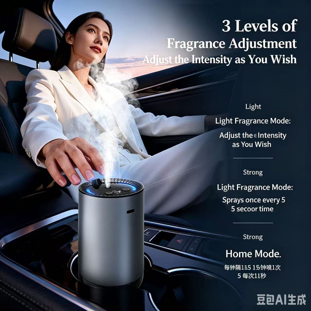 Smart Car Air Freshener with Starry Sky Projection & 7-Color RGB Lights